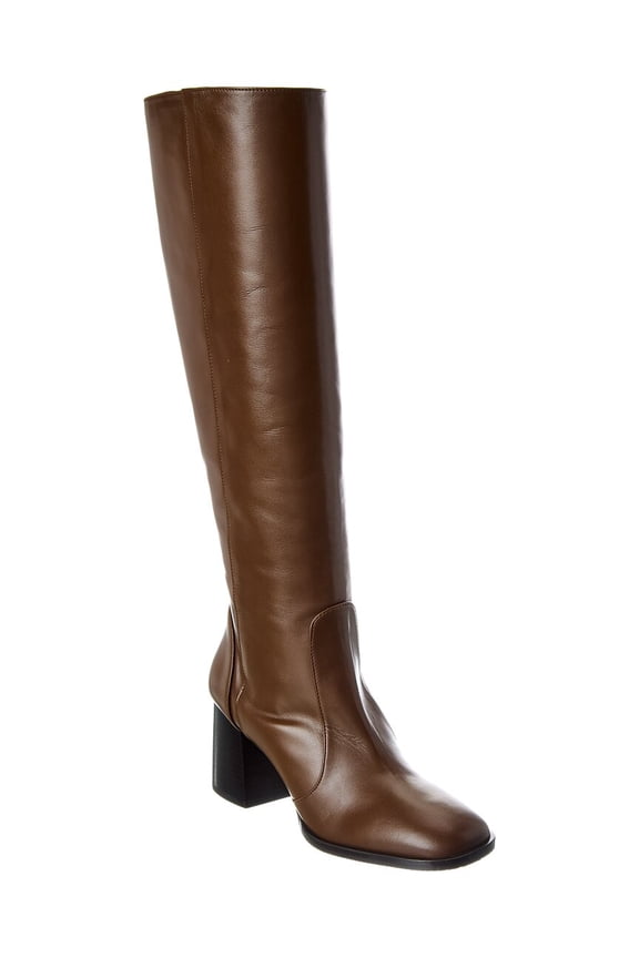 Nola Leather Knee-High Boot, 8.5, Brown