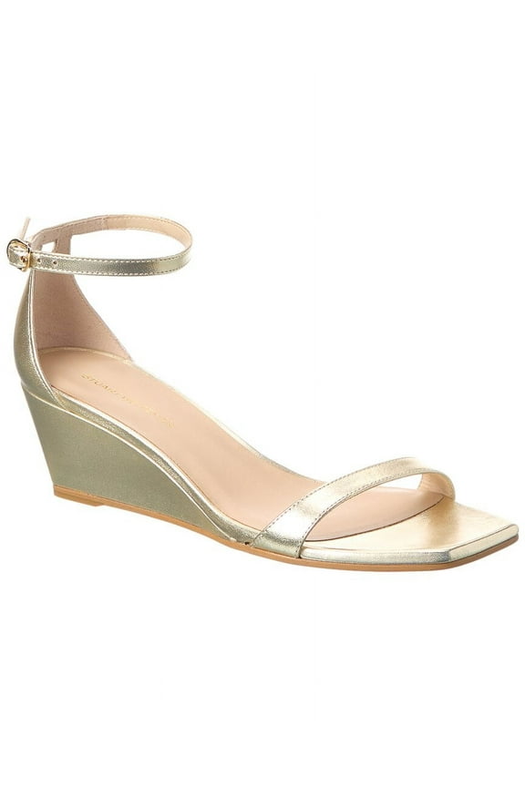 Nudistcurve 50 Leather Wedge Sandal, 7, Gold