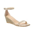 thumbnail image 1 of Stuart Weitzman Nudistcurve 50 Raffia Wedge Sandal, 10, Gold, 1 of 5