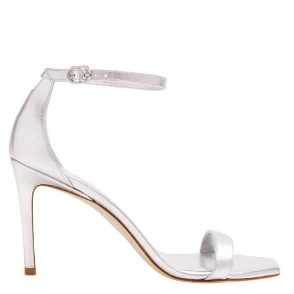 Stuart Weitzman Nunakedcurve 85 Leather Sandals, Brand Size 37 ( US Size 6.5 )