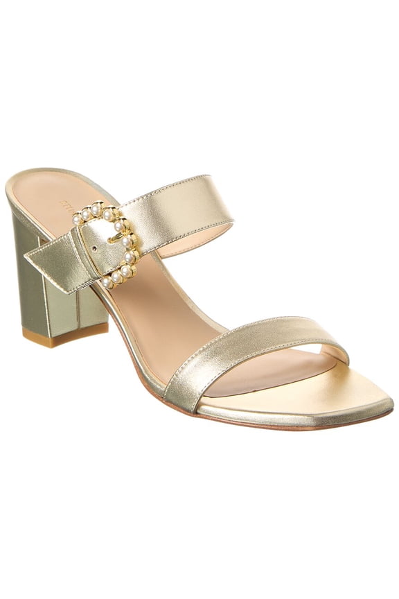 Piper 75 Block Leather Sandal, 10, Gold