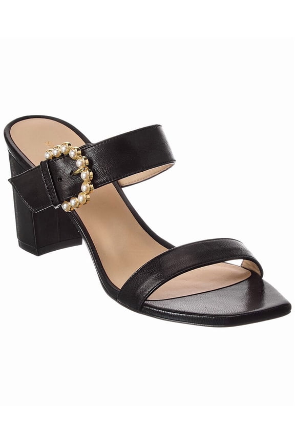 Piper 75 Block Leather Sandal, 8, Black
