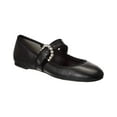 thumbnail image 1 of Stuart Weitzman Piper Leather Ballet Flat, 9.5, Black, 1 of 5