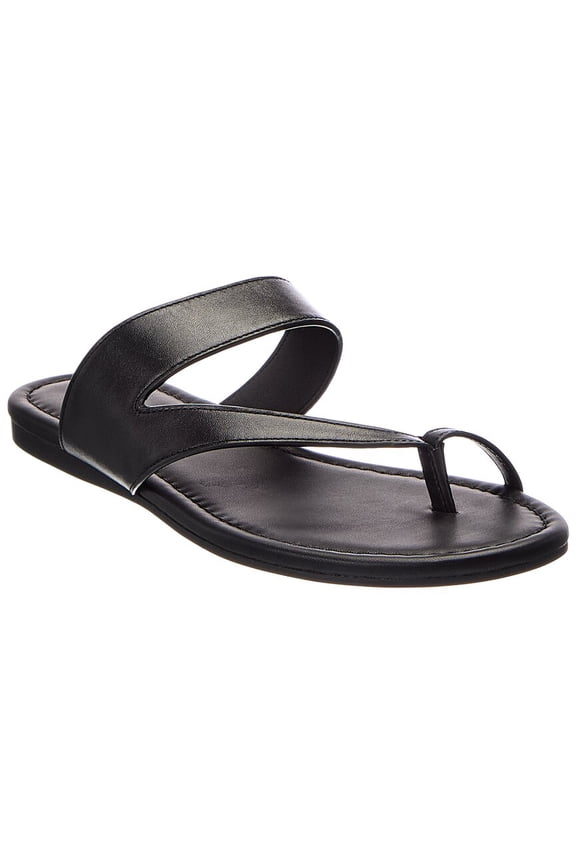 Remy Leather Slide, 6 B, Black