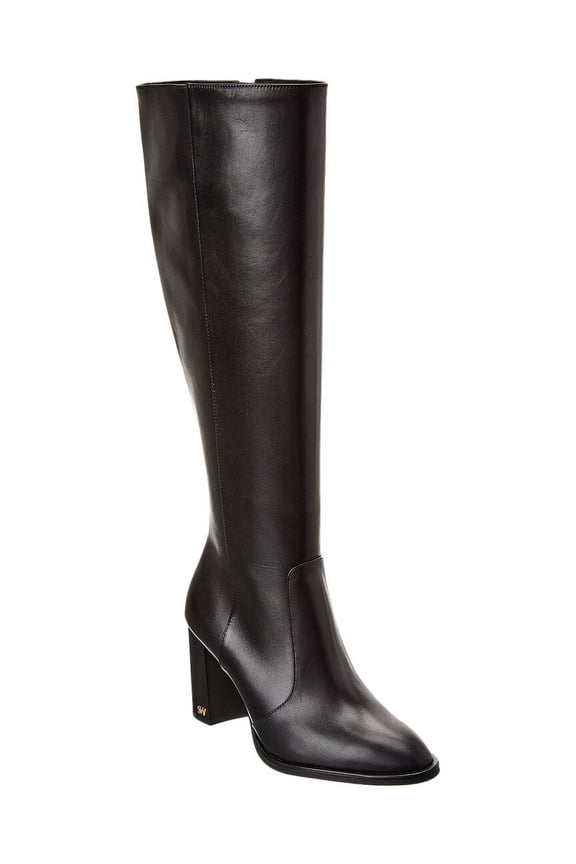 Ryland Zip 80 Leather Knee-High Boot, 8.5, Black