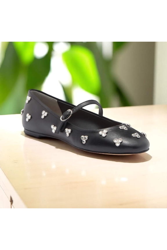 Tammy Leather Mary Jane Ballet Flat, 7, Black