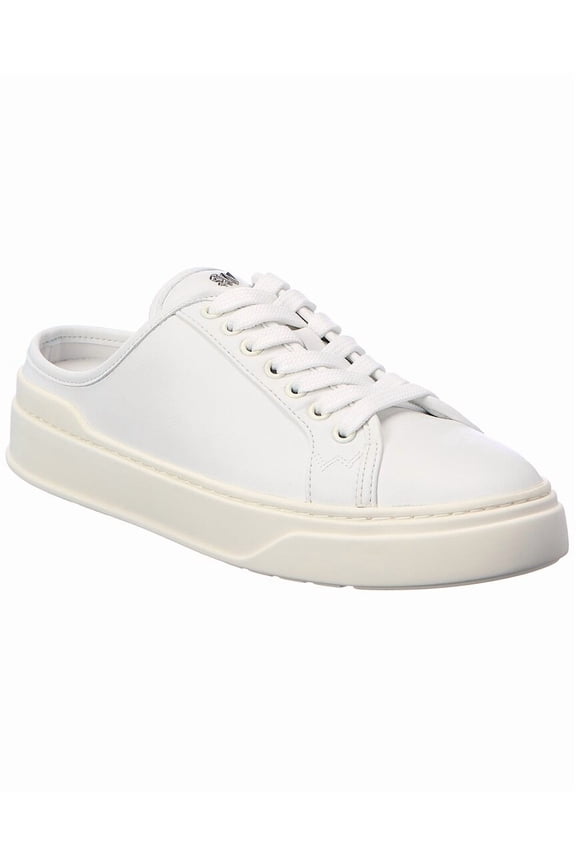 Skater Mule Leather Sneaker, 7, White