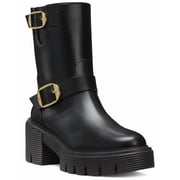 Stuart Weitzman Soho Leather Moto Bootie, 9, Black