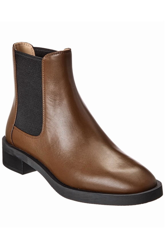 Sondra Sleek Leather Bootie, 7.5, Brown
