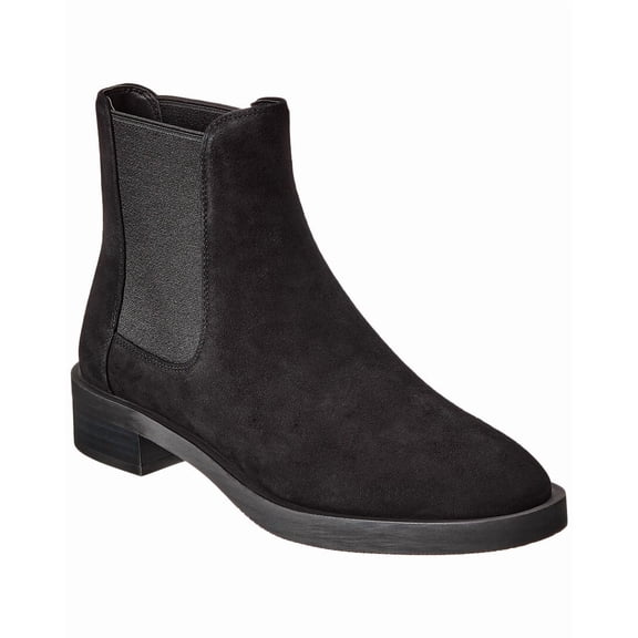 Stuart Weitzman Sondra Sleek Suede Bootie, 6.5, Black