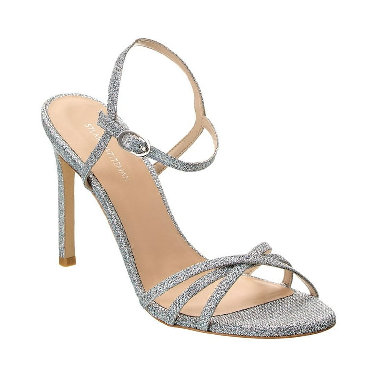 Stuart Weitzman Starla 105 Sparkle Sandal 6.5 Silver Adult 4 inch Walmart