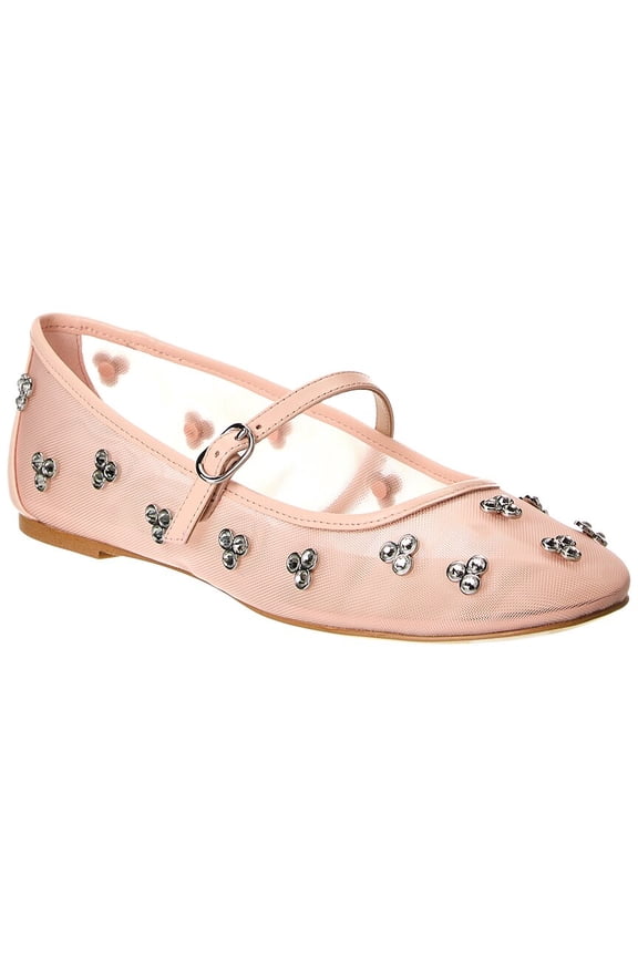 Tammy Mesh & Leather Mary Jane Ballet Flat, 7.5, Pink