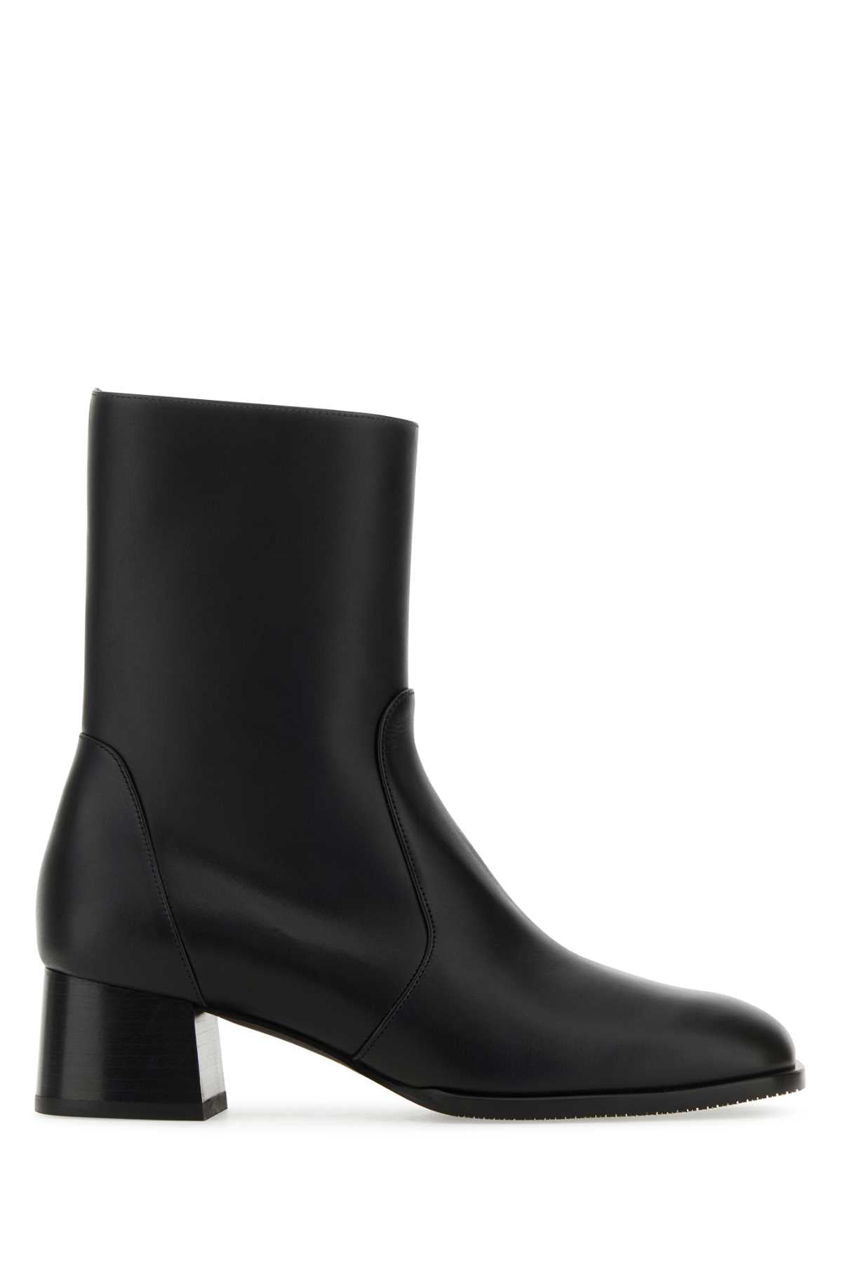 Stuart Weitzman Woman Black Leather Nola Zip Ankle Boots - Walmart.com