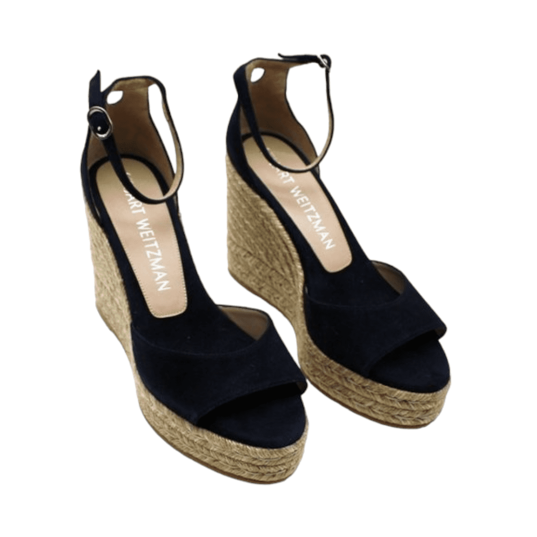 Stuart Weitzman Women's Nudistcurve Platform Wedge Espadrille Sandals