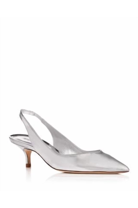 Women's Silver Eva 50 Slingback Pumps 8.5 RTL: $475.00