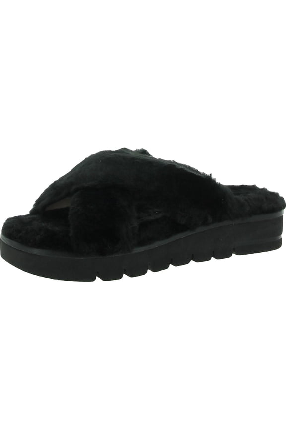 Womens Roza Wedges Slip-On Slide Sandals Black 7.5 Medium (B,M)