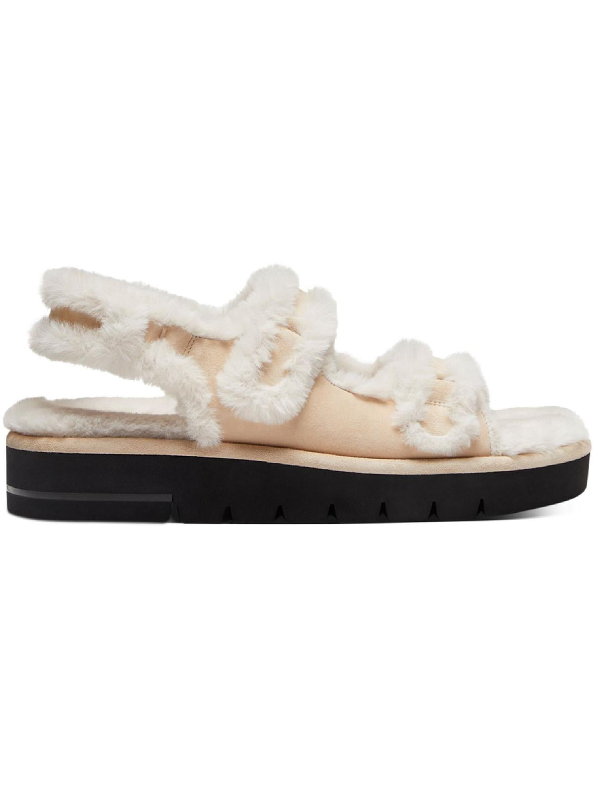 Furry best sale slingback sandals