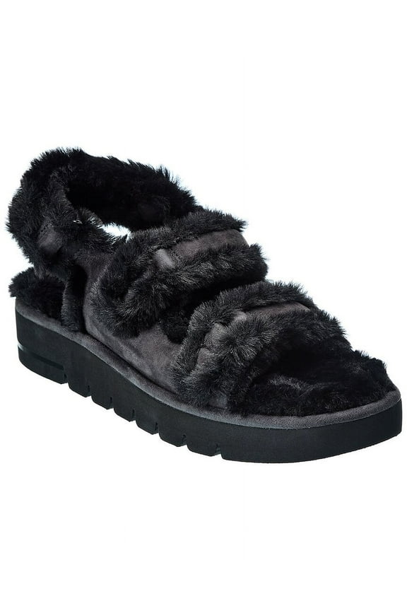 Zoe Lift Chill Suede Sandal, 9.5, Black