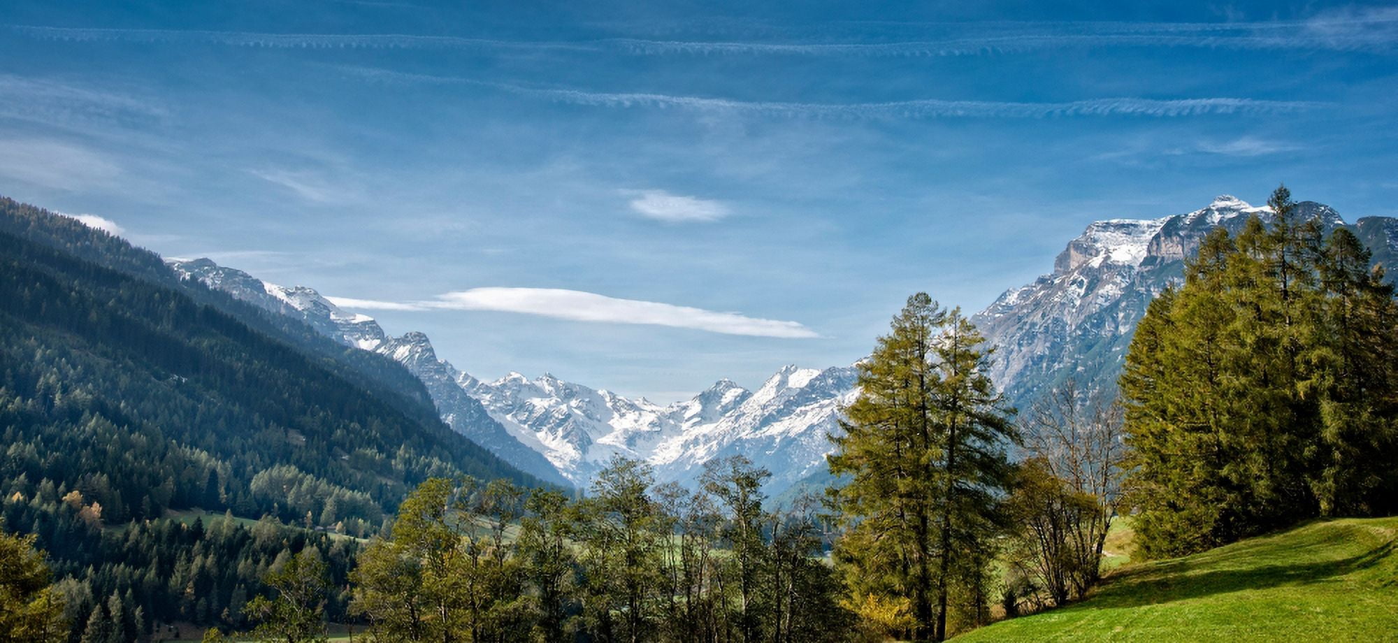 Stubai Alps from the Gschnitztal Valley Austria Canvas Art - Panoramic Images (27 x 9)