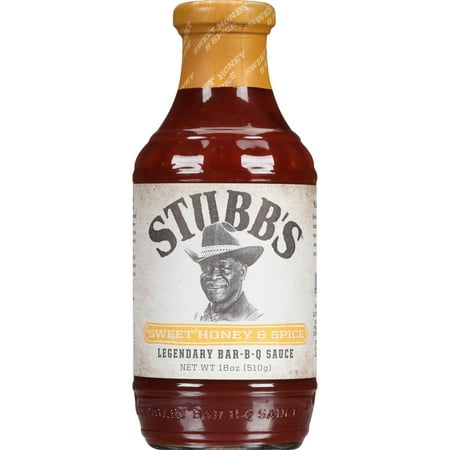 Stubb's Gluten Free Sweet Honey & Spice Legendary Bar B Q Sauce, 18 oz Bottle