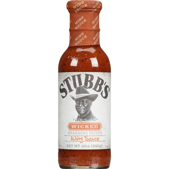 Stubb's Gluten Free Wicked Habanero Pepper Wing Sauce, 12.0 oz Bottle