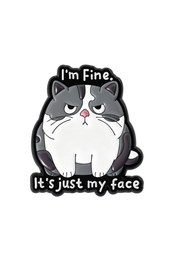 Stubborn Face Expression Brooch Alloy Enameled Pin For Humorous Jewelry On Bags or Clothing Accessories