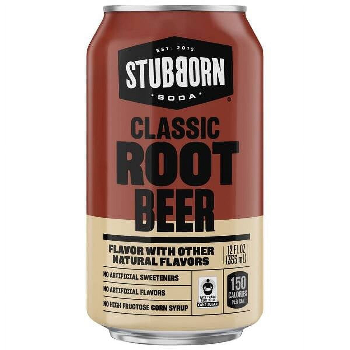 Stubborn Soda Classic Root Beer 12 Oz Can (Pack of 18)