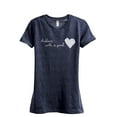 thumbnail image 1 of Stubborn With A Good Heart Women's Fashion Relaxed T-Shirt Tee Heather Navy Small, 1 of 3