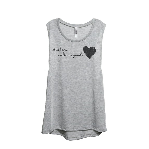 Stubborn With A Good Heart Women's Fashion Sleeveless Muscle Workout Yoga Tank Top Sport Grey Small