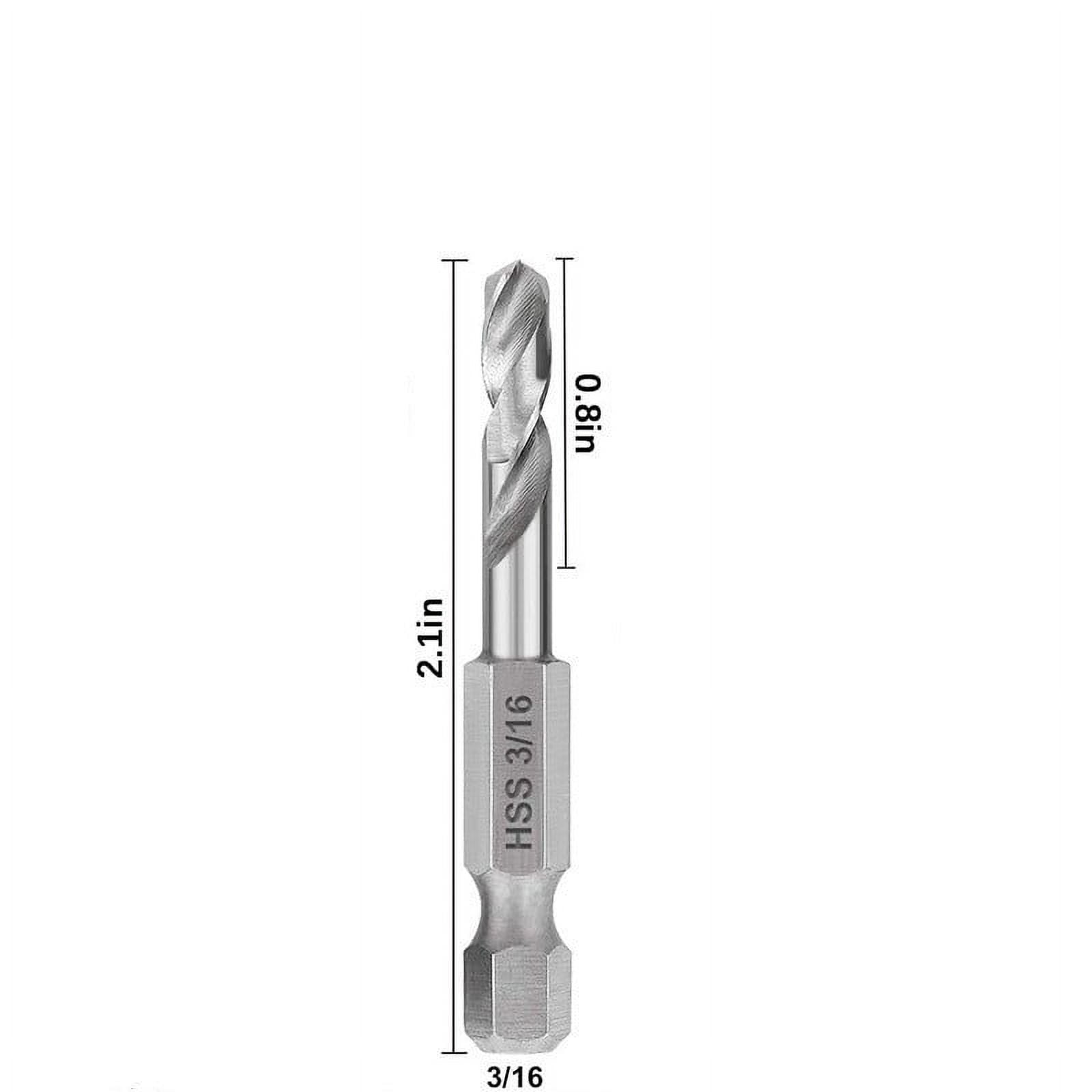 Stubby Drill Bit Set for Metal Quick Change 1/4" Hex Shank M2 HSS Metal