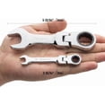 thumbnail image 1 of Stubby Flex-head Ratcheting Combination Wrench Set, Metric, 12-piece, 8-19mm, CR-V Steel, with Pouch, 1 of 7