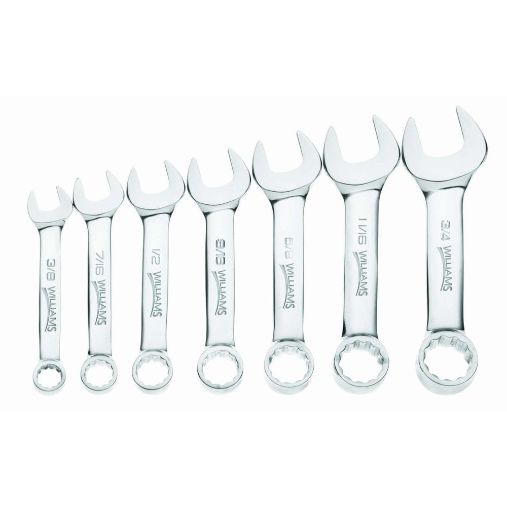 Stubby Wrench Set 7 Piece 3/8" - 3/4"