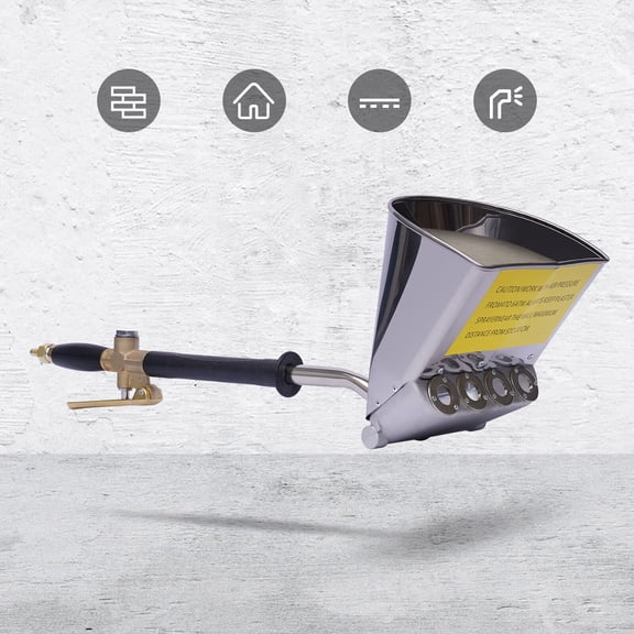 Stucco Sprayer Cement Plaster For Wall Mortar Spray 4 Jets Hopper Gun Paint Tool for Spraying Plaster, Cement, Mortar, Concrete