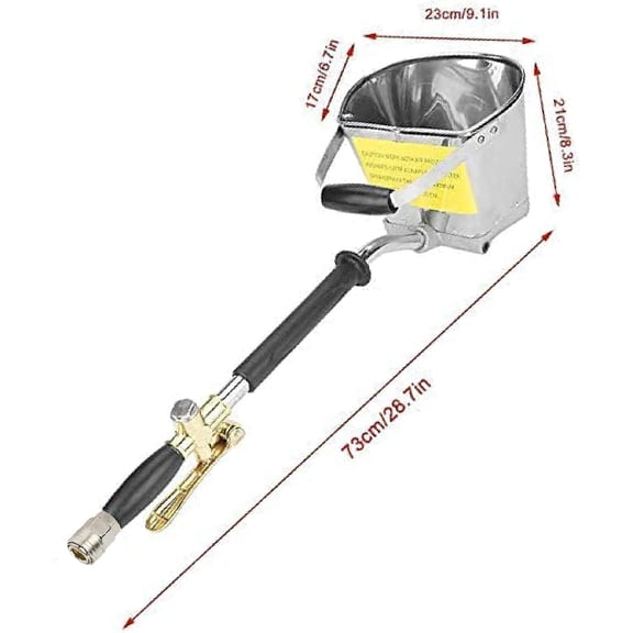 Stucco Sprayer Wall Plaster Sprayer Cement Mortar Spray Gun Hopper Tool, with Compressor Connection kit 4 Pneumatic