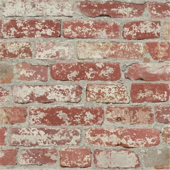 Stuccoed Dark Red Brick Peel & Stick Wallpaper