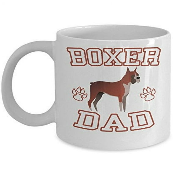 Boxer Dad 11 oz Coffee Mug - Pet Owner Gifts White Ceramic