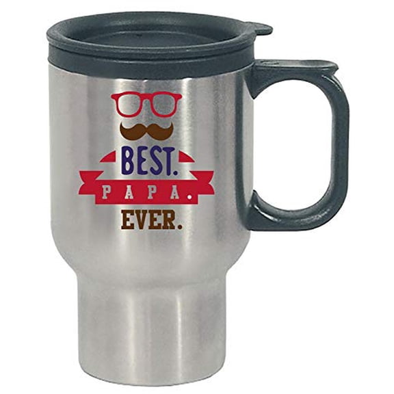Stuch Strength Cool Father's Day - Best Papa Ever - Dad Daddy Parent Humor - Stainless Steel Travel Mug