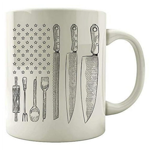 4th Of July 11 oz Coffee Mug - American Flag Humor White Ceramic Gift