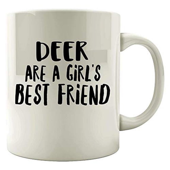 Stuch Strength 11 oz Coffee Mug - Funny Deer Design White Ceramic Gift