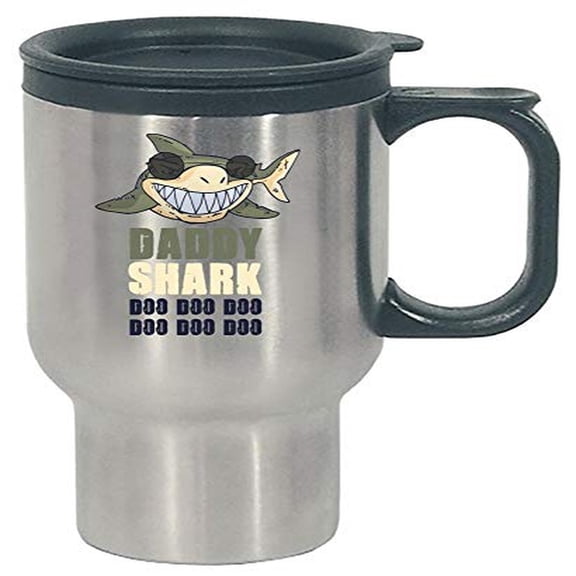Funny Daddy Shark Travel Mug - Perfect Father's Day Gift for Family Men