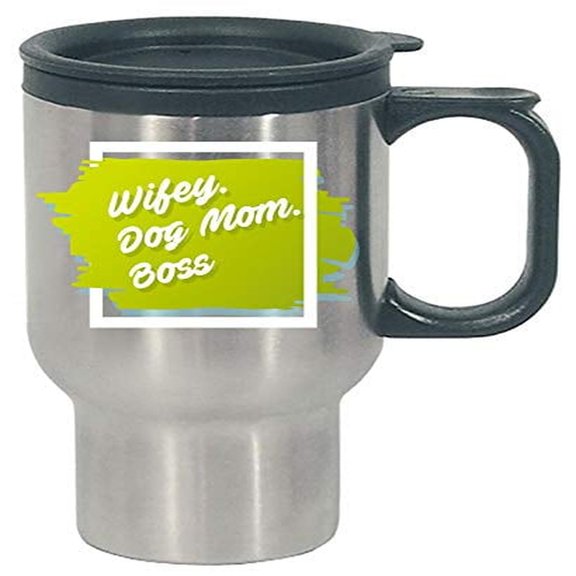 Funny Mother's Day Travel Mug for Wifey Dog Moms - Stainless Steel Humor Gift