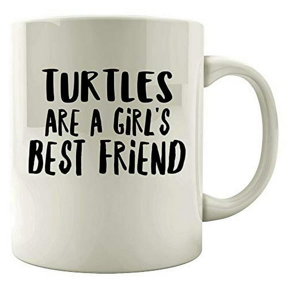 Funny Turtles 11 oz Coffee Mug - Best Friend Tortoise Design White Ceramic Gift