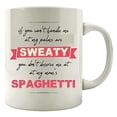 thumbnail image 1 of Funny Spaghetti 11 oz Coffee Mug - You Don't Deserve Me At My Mom's Spaghetti White Ceramic Gift, 1 of 4