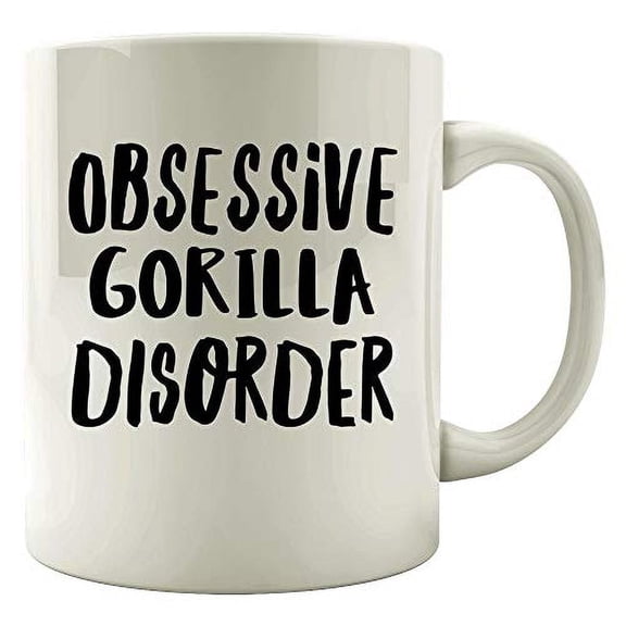 Gorilla 11 oz Coffee Mug - Stuch Strength Obsessive Disorder White Ceramic Gift