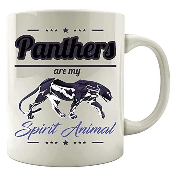 Panthers Are My Spirit Animal 11 oz Coffee Mug - Stuch Strength Panther White Ceramic Gift