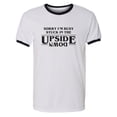 thumbnail image 1 of Stuck In The Upside Down Adult Short Sleeve Ringer T-shirt, 1 of 3