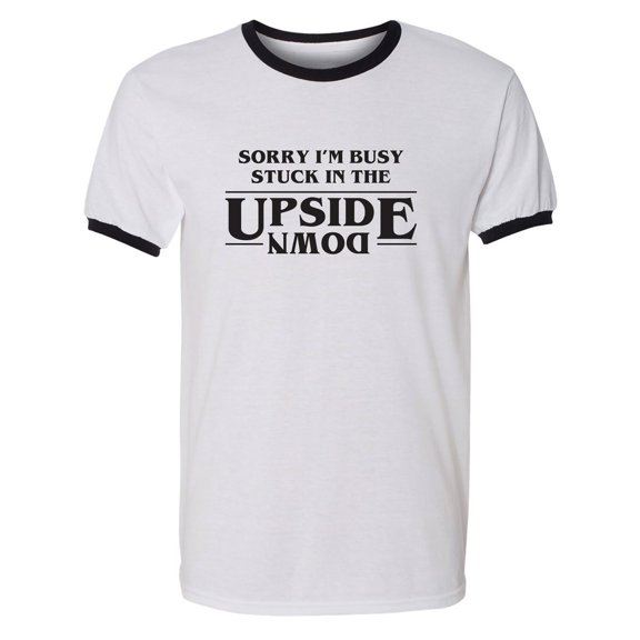 Stuck In The Upside Down Adult Short Sleeve Ringer T-shirt