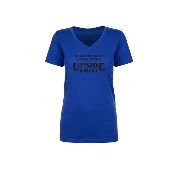 Stuck In The Upside Down Womens V-Neck T-Shirt