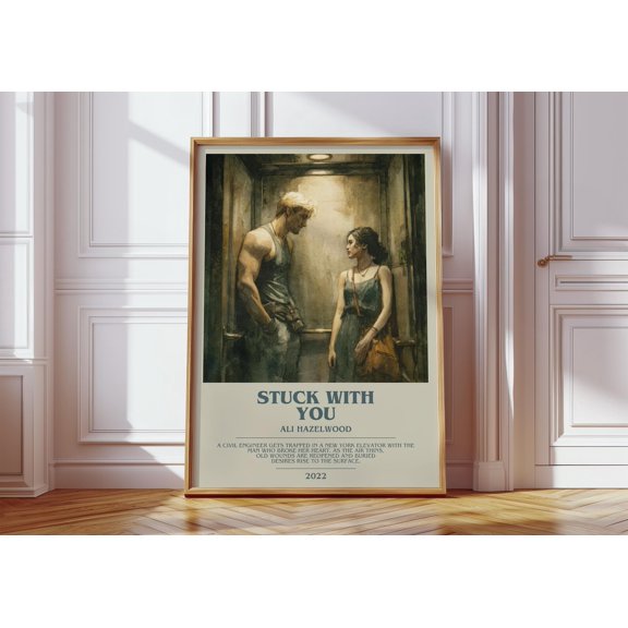 Stuck with You by Ali Hazelwood Modern Book Print Poster, Romance Literary Art, Reader Gift, Bookshelf Decor UNFRAMED