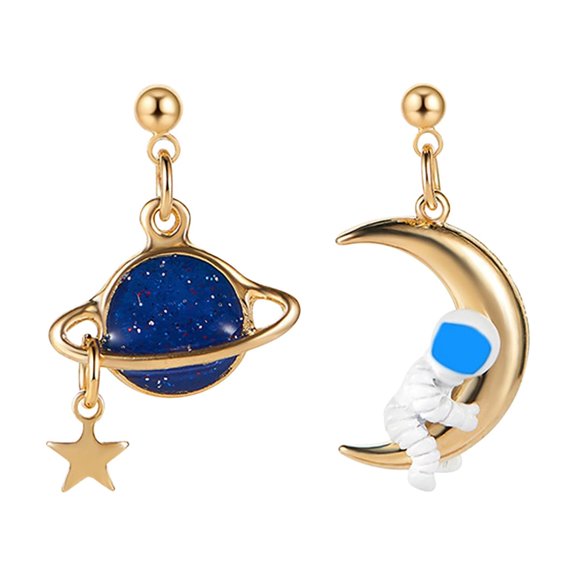 Stud Earrings Set,Funny Planetary Astronaut Earrings Fashion Shining Wonderful Gift